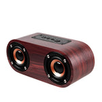 Coluna Bluetooth 4.2 Clássica de Madeira com Duas Trompas Q8, Q8 (Textura Madeira Vermelha), Q8 (Textura Nogueira)