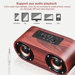 Coluna Bluetooth 4.2 Clássica de Madeira com Duas Trompas Q8, Q8 (Textura Madeira Vermelha), Q8 (Textura Nogueira)