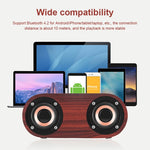 Coluna Bluetooth 4.2 Clássica de Madeira com Duas Trompas Q8, Q8 (Textura Madeira Vermelha), Q8 (Textura Nogueira)