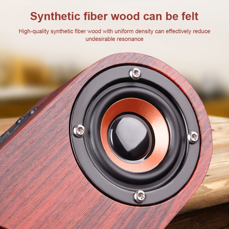Coluna Bluetooth 4.2 Clássica de Madeira com Duas Trompas Q8, Q8 (Textura Madeira Vermelha), Q8 (Textura Nogueira)