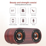 Coluna Bluetooth 4.2 Clássica de Madeira com Duas Trompas Q8, Q8 (Textura Madeira Vermelha), Q8 (Textura Nogueira)
