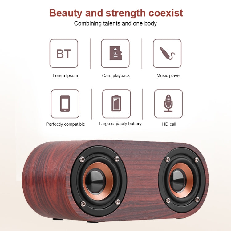 Coluna Bluetooth 4.2 Clássica de Madeira com Duas Trompas Q8, Q8 (Textura Madeira Vermelha), Q8 (Textura Nogueira)