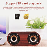 Coluna Bluetooth 4.2 Clássica de Madeira com Duas Trompas Q8, Q8 (Textura Madeira Vermelha), Q8 (Textura Nogueira)