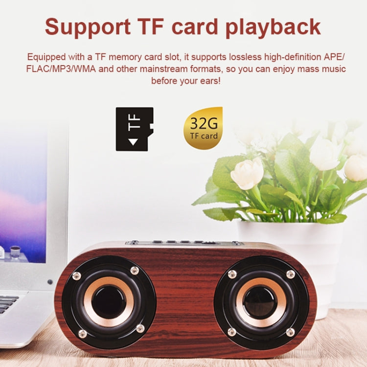 Coluna Bluetooth 4.2 Clássica de Madeira com Duas Trompas Q8, Q8 (Textura Madeira Vermelha), Q8 (Textura Nogueira)