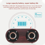 Coluna Bluetooth 4.2 Clássica de Madeira com Duas Trompas Q8, Q8 (Textura Madeira Vermelha), Q8 (Textura Nogueira)