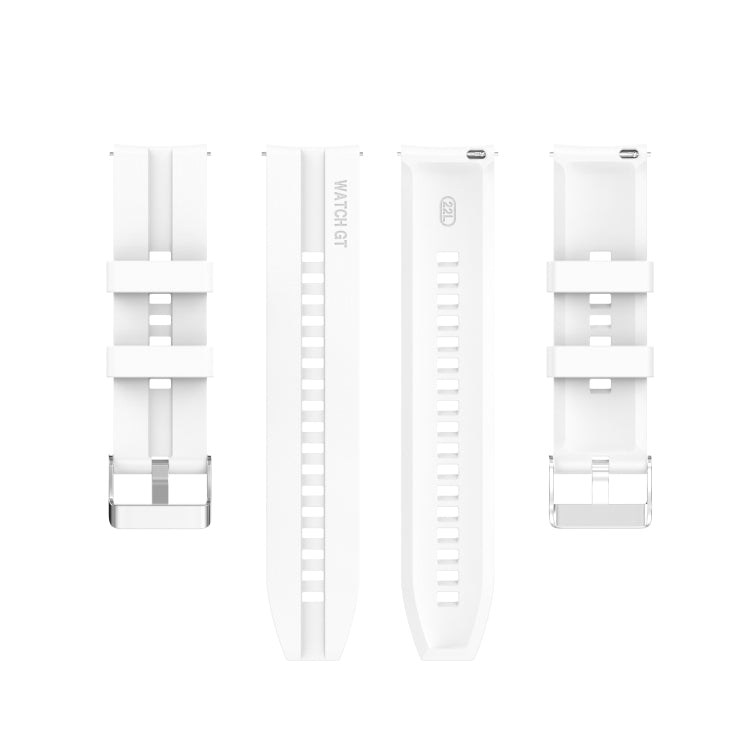 Silicone Replacement Strap Watchband with Silver Steel Buckle, For Xiaomi Watch Color Sport, For TicWatch Pro 3