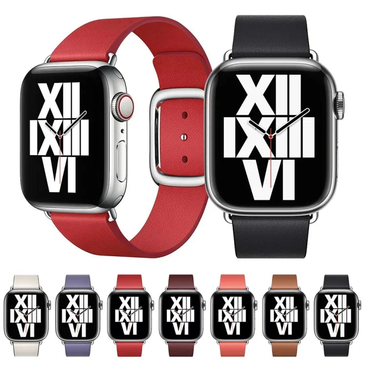 Correia de relógio em couro estilo moderno para Apple Watch 49mm / 46mm / 45mm / 44mm / 42mm, para Apple Watch 49mm / 46mm / 45mm / 44mm / 42mm, para Apple Watch Ultra 49mm / Series 8&7 45mm / SE 2&6&SE&5&4 44mm / 3&2&1 42mm