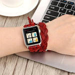 Correia de relógio em pele trançada à mão para Apple Watch Series 6 & SE & 5 & 4 44mm / 3 & 2 & 1 42mm, Para Apple Watch Ultra 49mm / Series 8&7 45mm / SE 2&6&SE&5&4 44mm / 3&2&1 42mm, Para Apple Watch Series 7 45mm / 6 & SE & 5 & 4 44mm / 3 & 2 & 1 42mm