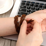 Correia de relógio em pele trançada à mão para Apple Watch Series 6 & SE & 5 & 4 44mm / 3 & 2 & 1 42mm, Para Apple Watch Ultra 49mm / Series 8&7 45mm / SE 2&6&SE&5&4 44mm / 3&2&1 42mm, Para Apple Watch Series 7 45mm / 6 & SE & 5 & 4 44mm / 3 & 2 & 1 42mm