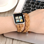 Correia de relógio em pele trançada à mão para Apple Watch Series 6 & SE & 5 & 4 44mm / 3 & 2 & 1 42mm, Para Apple Watch Ultra 49mm / Series 8&7 45mm / SE 2&6&SE&5&4 44mm / 3&2&1 42mm, Para Apple Watch Series 7 45mm / 6 & SE & 5 & 4 44mm / 3 & 2 & 1 42mm