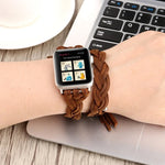 Correia de relógio em pele trançada à mão para Apple Watch Series 6 & SE & 5 & 4 44mm / 3 & 2 & 1 42mm, Para Apple Watch Ultra 49mm / Series 8&7 45mm / SE 2&6&SE&5&4 44mm / 3&2&1 42mm, Para Apple Watch Series 7 45mm / 6 & SE & 5 & 4 44mm / 3 & 2 & 1 42mm