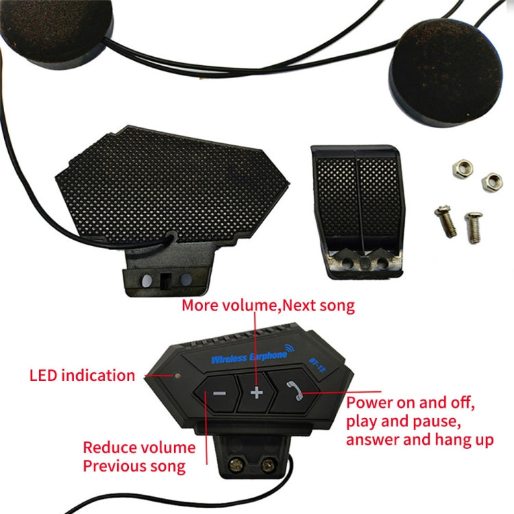 Auricular Bluetooth para Capacete de Motocicleta BT12, Intercomunicador Bluetooth para Motocicleta, BT12