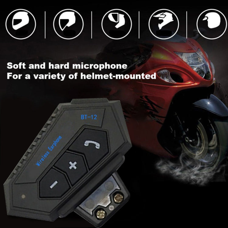 Auricular Bluetooth para Capacete de Motocicleta BT12, Intercomunicador Bluetooth para Motocicleta, BT12