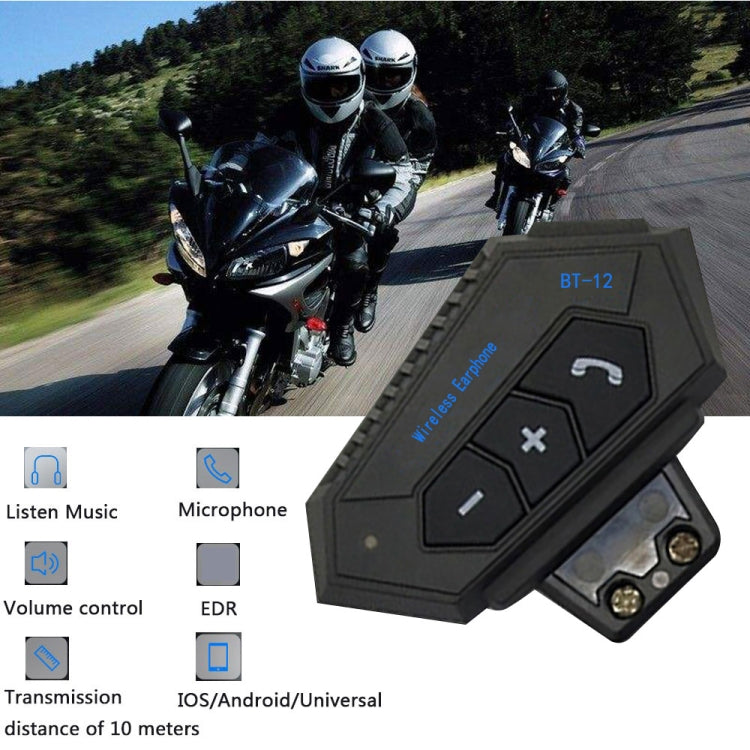 Auricular Bluetooth para Capacete de Motocicleta BT12, Intercomunicador Bluetooth para Motocicleta, BT12