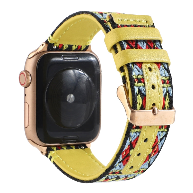 Correia de relógio em pele étnica para Apple Watch Series 6 & SE & 5 & 4 40mm / 3 & 2 & 1 38mm, Para Apple Watch Series 7 41mm / 6 & SE & 5 & 4 40mm / 3 & 2 & 1 38mm