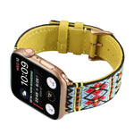 Correia de relógio em pele étnica para Apple Watch Series 6 & SE & 5 & 4 44mm / 3 & 2 & 1 42mm, Para Apple Watch Series 7 45mm / 6 & SE & 5 & 4 44mm / 3 & 2 & 1 42mm