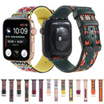 Correia de relógio em pele étnica para Apple Watch Series 6 & SE & 5 & 4 44mm / 3 & 2 & 1 42mm, Para Apple Watch Series 7 45mm / 6 & SE & 5 & 4 44mm / 3 & 2 & 1 42mm