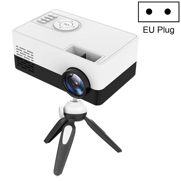 Projetor LED doméstico mini J15 1920 x 1080P HD com suporte para tripé, AV / HDMI x 1 / USB x1 / TF x 1, ficha UE, ficha EUA, ficha Reino Unido, ficha AU