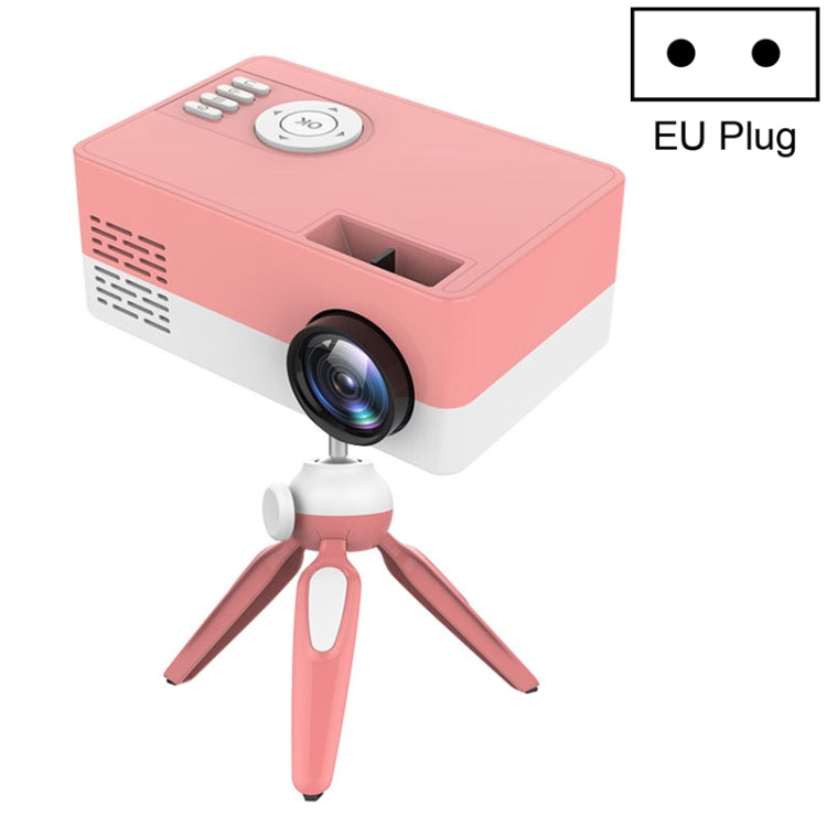 Projetor LED doméstico mini J15 1920 x 1080P HD com suporte para tripé, AV / HDMI x 1 / USB x1 / TF x 1, ficha UE, ficha EUA, ficha Reino Unido, ficha AU