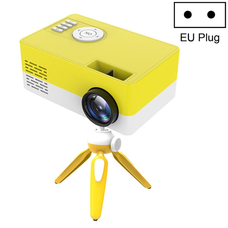Projetor LED doméstico mini J15 1920 x 1080P HD com suporte para tripé, AV / HDMI x 1 / USB x1 / TF x 1, ficha UE, ficha EUA, ficha Reino Unido, ficha AU