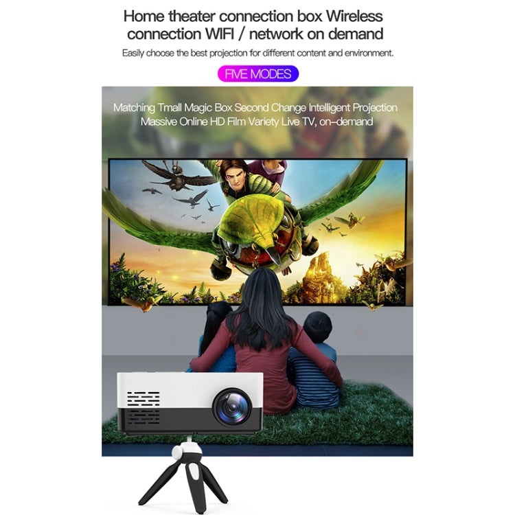 Projetor LED doméstico mini J15 1920 x 1080P HD com suporte para tripé, AV / HDMI x 1 / USB x1 / TF x 1, ficha UE, ficha EUA, ficha Reino Unido, ficha AU