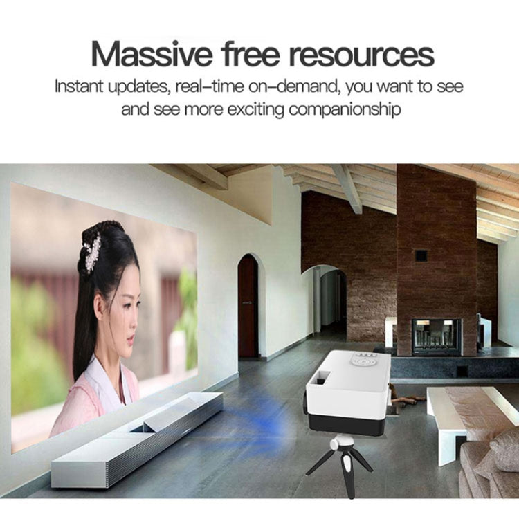 Projetor LED doméstico mini J15 1920 x 1080P HD com suporte para tripé, AV / HDMI x 1 / USB x1 / TF x 1, ficha UE, ficha EUA, ficha Reino Unido, ficha AU