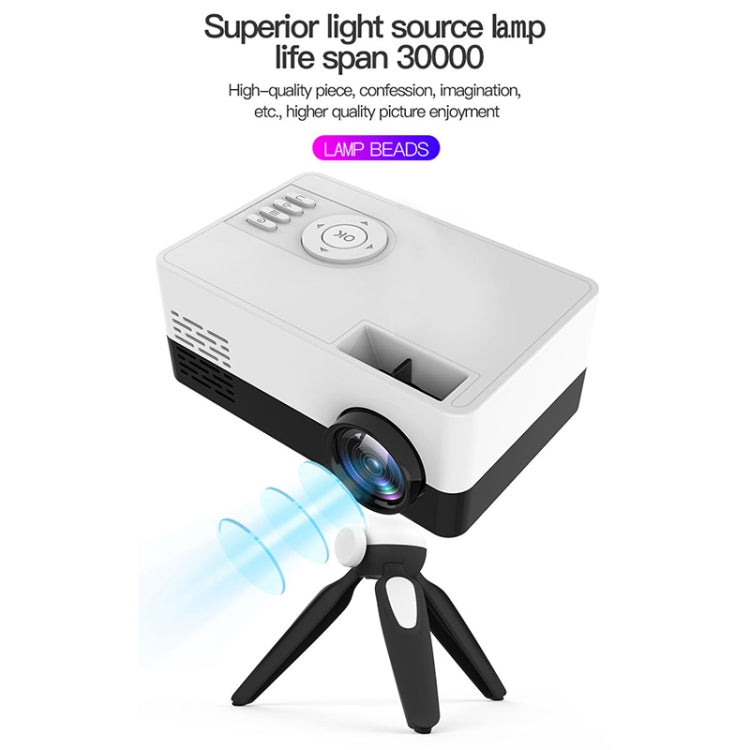 Projetor LED doméstico mini J15 1920 x 1080P HD com suporte para tripé, AV / HDMI x 1 / USB x1 / TF x 1, ficha UE, ficha EUA, ficha Reino Unido, ficha AU
