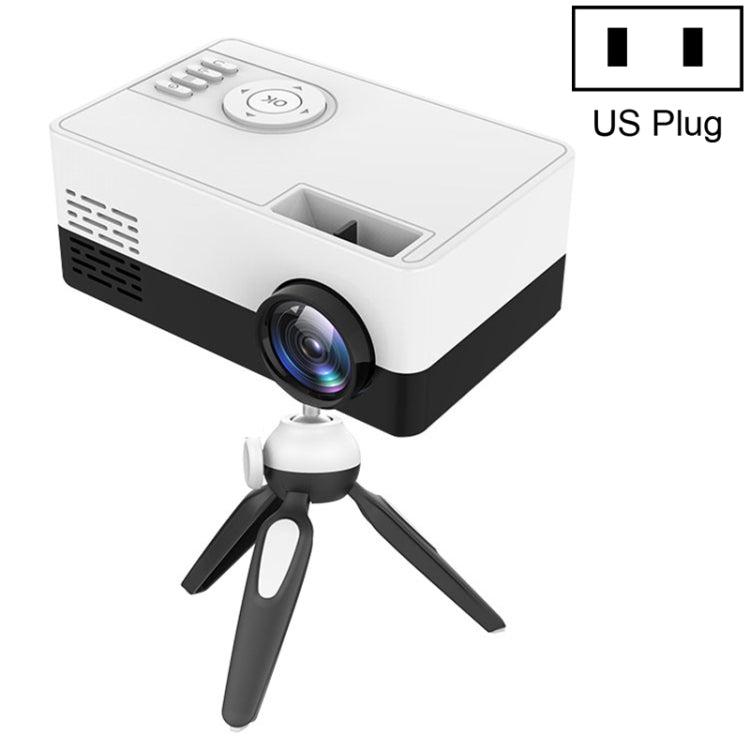 Projetor LED doméstico mini J15 1920 x 1080P HD com suporte para tripé, AV / HDMI x 1 / USB x1 / TF x 1, ficha UE, ficha EUA, ficha Reino Unido, ficha AU