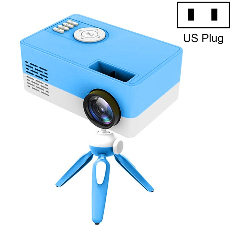 Projetor LED doméstico mini J15 1920 x 1080P HD com suporte para tripé, AV / HDMI x 1 / USB x1 / TF x 1, ficha UE, ficha EUA, ficha Reino Unido, ficha AU