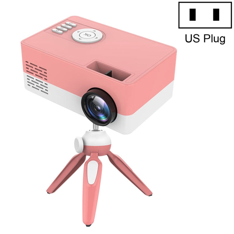 Projetor LED doméstico mini J15 1920 x 1080P HD com suporte para tripé, AV / HDMI x 1 / USB x1 / TF x 1, ficha UE, ficha EUA, ficha Reino Unido, ficha AU