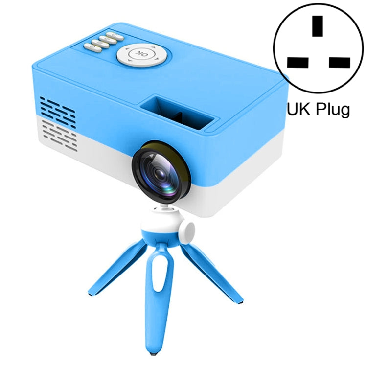 Projetor LED doméstico mini J15 1920 x 1080P HD com suporte para tripé, AV / HDMI x 1 / USB x1 / TF x 1, ficha UE, ficha EUA, ficha Reino Unido, ficha AU
