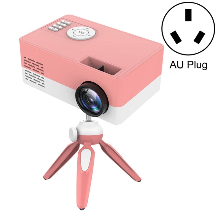 Projetor LED doméstico mini J15 1920 x 1080P HD com suporte para tripé, AV / HDMI x 1 / USB x1 / TF x 1, ficha UE, ficha EUA, ficha Reino Unido, ficha AU
