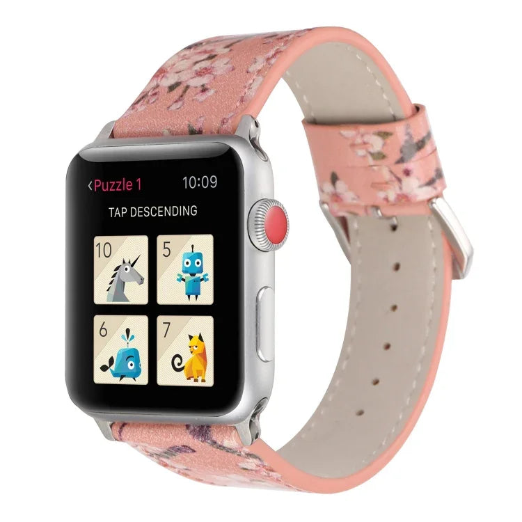 Pulseiras de Relógio de Couro Série Plum para Apple Watch Série 6 & SE & 5 & 4 44mm / 3 & 2 & 1 42mm, para Apple Watch Ultra 49mm / Série 8&7 45mm / SE 2&6&SE&5&4 44mm / 3&2&1 42mm, para Apple Watch Série 7 45mm / 6 & SE & 5 & 4 44mm / 3 & 2 & 1 42mm
