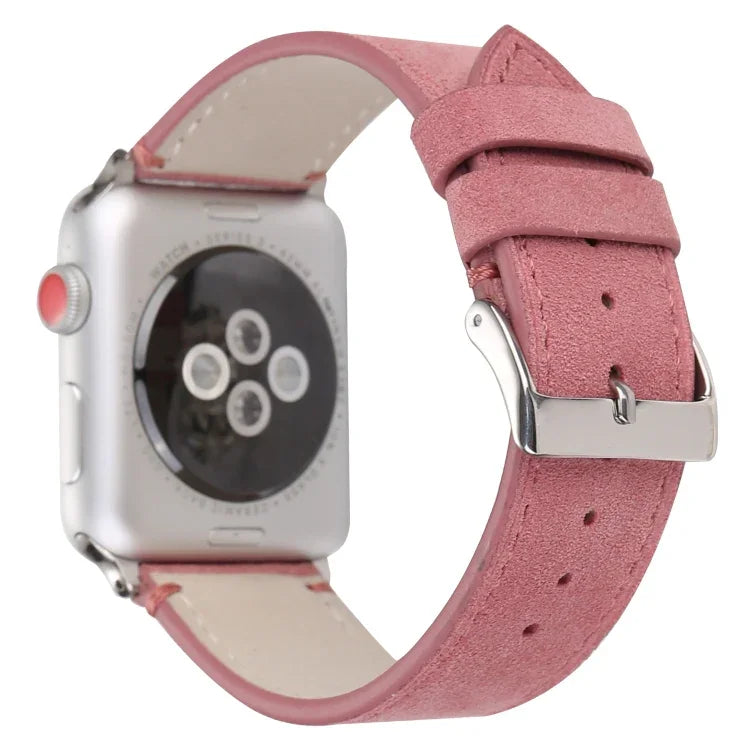 Frosted Genuine Leather Watchband For Apple Watch Series 6 & SE & 5 & 4 40mm / 3 & 2 & 1 38mm, For Apple Watch Series 7 41mm / 6 & SE & 5 & 4 40mm / 3 & 2 & 1 38mm