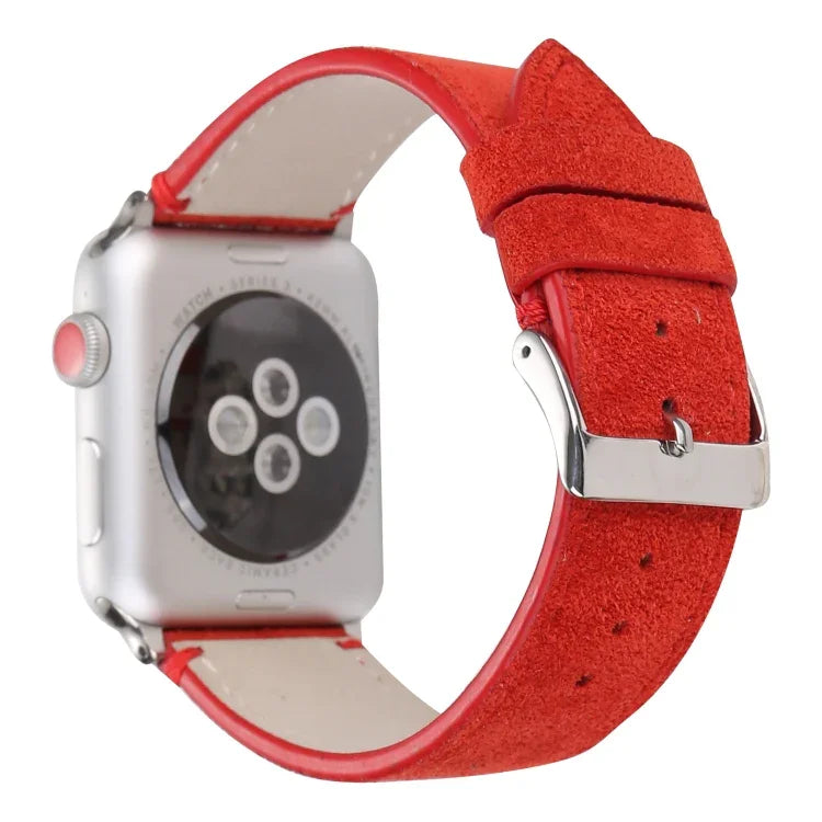 Frosted Genuine Leather Watchband For Apple Watch Series 6 & SE & 5 & 4 40mm / 3 & 2 & 1 38mm, For Apple Watch Series 7 41mm / 6 & SE & 5 & 4 40mm / 3 & 2 & 1 38mm