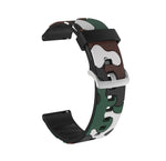 Pulseira de substituição em silicone camuflado para relógio com fivela prateada, 20mm para Samsung Galaxy Watch 3 41mm, 22mm para Samsung Galaxy Watch 3 45mm, 20mm para Samsung Galaxy Watch Active2 44mm, 20mm para Huawei Watch GT 2 42mm