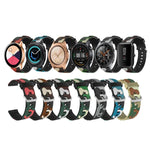 Pulseira de substituição em silicone camuflado para relógio com fivela prateada, 20mm para Samsung Galaxy Watch 3 41mm, 22mm para Samsung Galaxy Watch 3 45mm, 20mm para Samsung Galaxy Watch Active2 44mm, 20mm para Huawei Watch GT 2 42mm