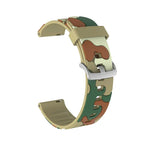 Pulseira de substituição em silicone camuflado para relógio com fivela prateada, 20mm para Samsung Galaxy Watch 3 41mm, 22mm para Samsung Galaxy Watch 3 45mm, 20mm para Samsung Galaxy Watch Active2 44mm, 20mm para Huawei Watch GT 2 42mm
