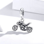 Pendente de Motocicleta em Prata Esterlina S925 para DIY Pulseira Colar Acessórios, Motocicleta