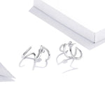 Brincos Femininos em Prata Esterlina S925 Estilo Simples com Linhas, Linhas