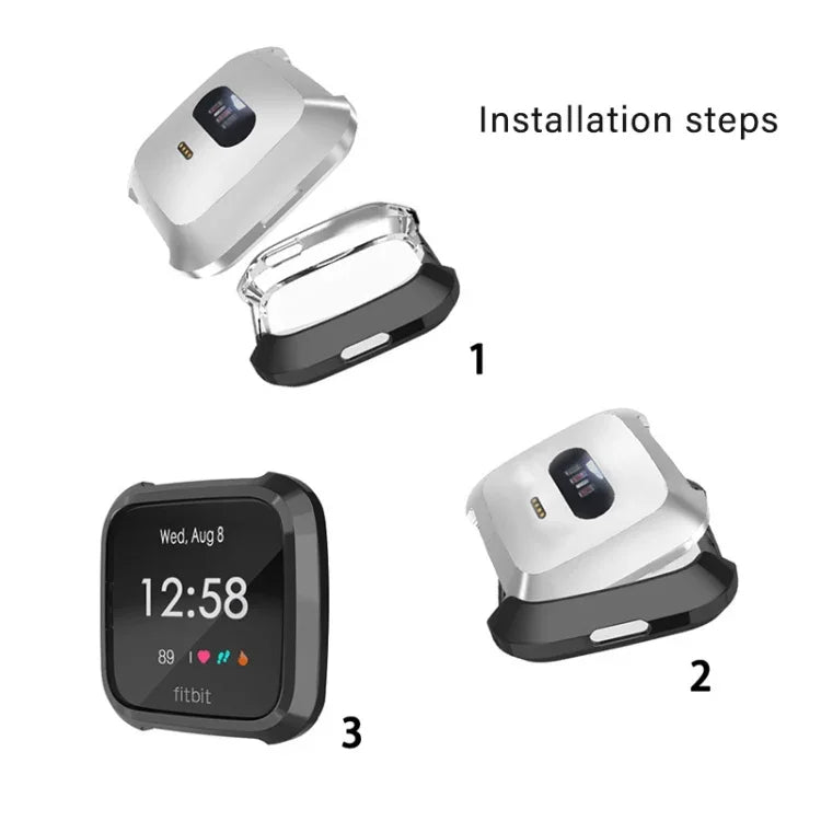 Capa Protetora de TPU com Revestimento de Cobertura Total para Fitbit Versa Lite Smart Watch