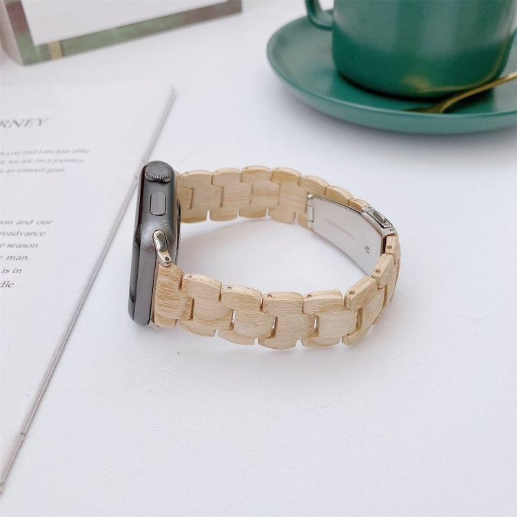 Correia de Relógio Trançada com Contas de Madeira para Apple Watch Series 6 & SE & 5 & 4 44mm / 3 & 2 & 1 42mm, Para Apple Watch Ultra 49mm / Series 8&7 45mm / SE 2&6&SE&5&4 44mm / 3&2&1 42mm