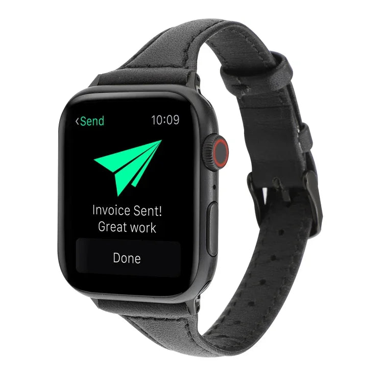 Correia de Pele Genuína com Textura Crazy Horse, Para Apple Watch Series 7 41mm / 6 & SE & 5 & 4 40mm / 3 & 2 & 1 38mm, Para Apple Watch Series 8&7 41mm / SE 2&6&SE&5&4 40mm / 3&2&1 38mm