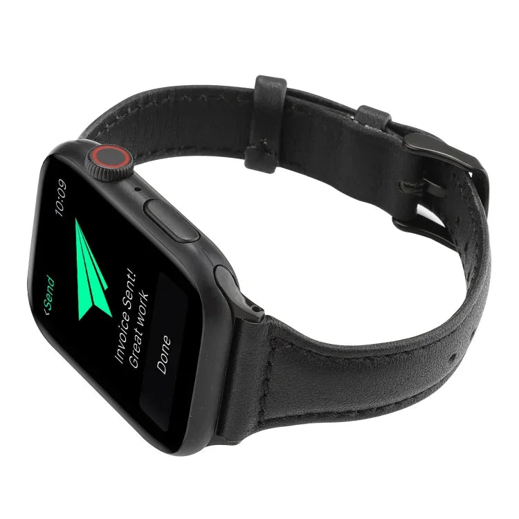 Correia de Pele Genuína com Textura Crazy Horse, Para Apple Watch Series 7 41mm / 6 & SE & 5 & 4 40mm / 3 & 2 & 1 38mm, Para Apple Watch Series 8&7 41mm / SE 2&6&SE&5&4 40mm / 3&2&1 38mm