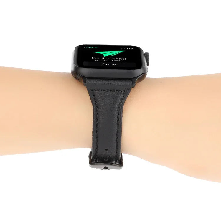 Correia de Pele Genuína com Textura Crazy Horse, Para Apple Watch Series 7 41mm / 6 & SE & 5 & 4 40mm / 3 & 2 & 1 38mm, Para Apple Watch Series 8&7 41mm / SE 2&6&SE&5&4 40mm / 3&2&1 38mm