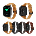Correia de Pele Genuína com Textura Crazy Horse, Para Apple Watch Series 7 41mm / 6 & SE & 5 & 4 40mm / 3 & 2 & 1 38mm, Para Apple Watch Series 8&7 41mm / SE 2&6&SE&5&4 40mm / 3&2&1 38mm