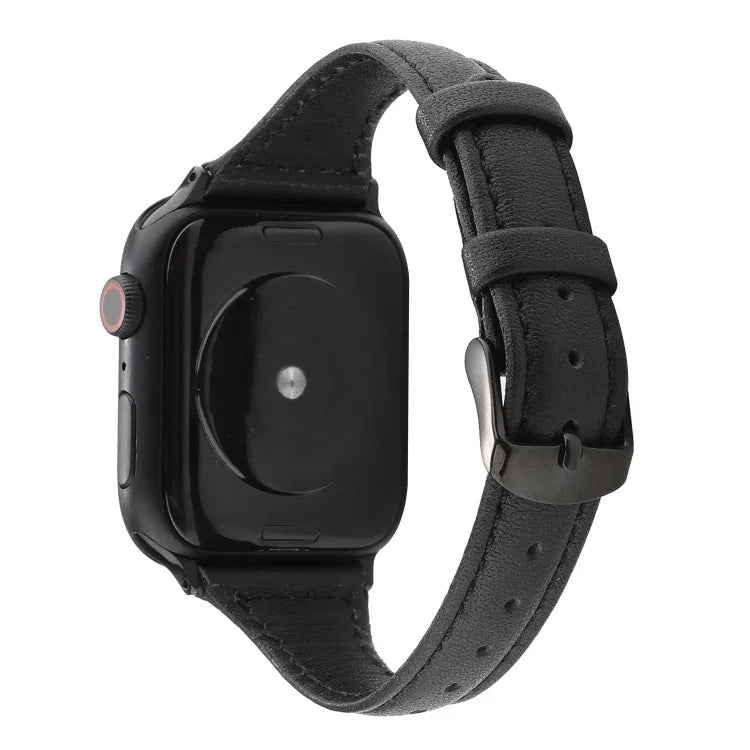 Correia de Pele Genuína com Textura Crazy Horse, Para Apple Watch Series 7 41mm / 6 & SE & 5 & 4 40mm / 3 & 2 & 1 38mm, Para Apple Watch Series 8&7 41mm / SE 2&6&SE&5&4 40mm / 3&2&1 38mm