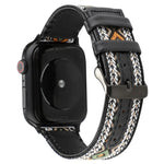 Correia de Pele Genuína Estilo Étnico, Para Apple Watch Series 7 41mm / 6 & SE & 5 & 4 40mm / 3 & 2 & 1 38mm, Para Apple Watch Series 7 45mm / 6 & SE & 5 & 4 44mm / 3 & 2 & 1 42mm