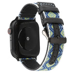 Correia de Pele Genuína Estilo Étnico, Para Apple Watch Series 7 41mm / 6 & SE & 5 & 4 40mm / 3 & 2 & 1 38mm, Para Apple Watch Series 7 45mm / 6 & SE & 5 & 4 44mm / 3 & 2 & 1 42mm
