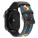 Correia de Pele Genuína Estilo Étnico, Para Apple Watch Series 7 41mm / 6 & SE & 5 & 4 40mm / 3 & 2 & 1 38mm, Para Apple Watch Series 7 45mm / 6 & SE & 5 & 4 44mm / 3 & 2 & 1 42mm